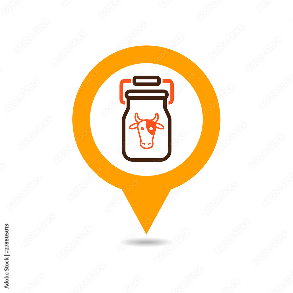 Can container for milk vector pin map icon Can container for milk vector pin map icon