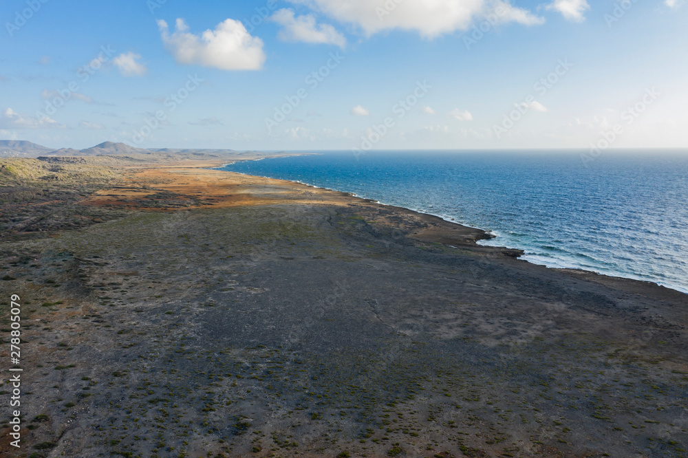 Aerial view over North coast - Curaçao/Caribbean /Dutch Antilles