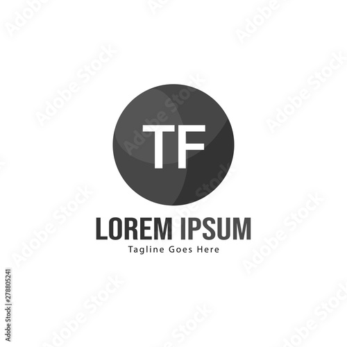 Initial TF logo template with modern frame. Minimalist TF letter logo vector illustration