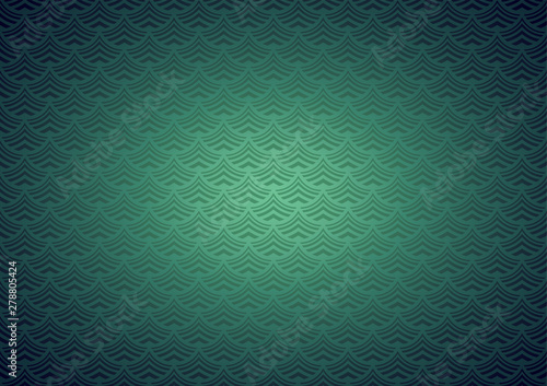 Aqua abstract background of green stylized waves of sea or ocean water, with gradient coloring and darkening to the edges. Vector illustration for web banner design and printing