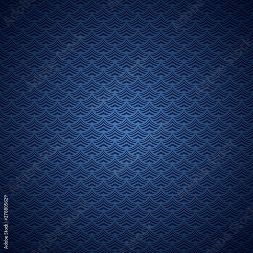 Aqua abstract background blue ultramarine stylized waves of sea or ocean water, with gradient coloring and darkening to the edges. Vector illustration for web banner design and printing