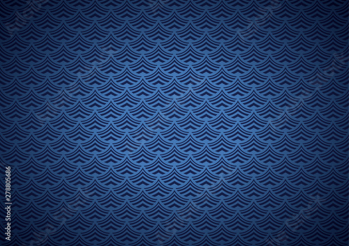 Aqua abstract background blue ultramarine stylized waves of sea or ocean water, with gradient coloring and darkening to the edges. Vector illustration for web banner design and printing