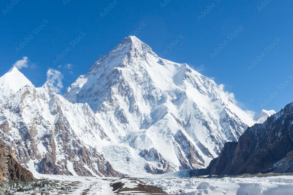 Fotografie, Obraz K2 mountain peak, second highest mountain in the world,  K2 trek, Pakistan, Asia | Posters.cz