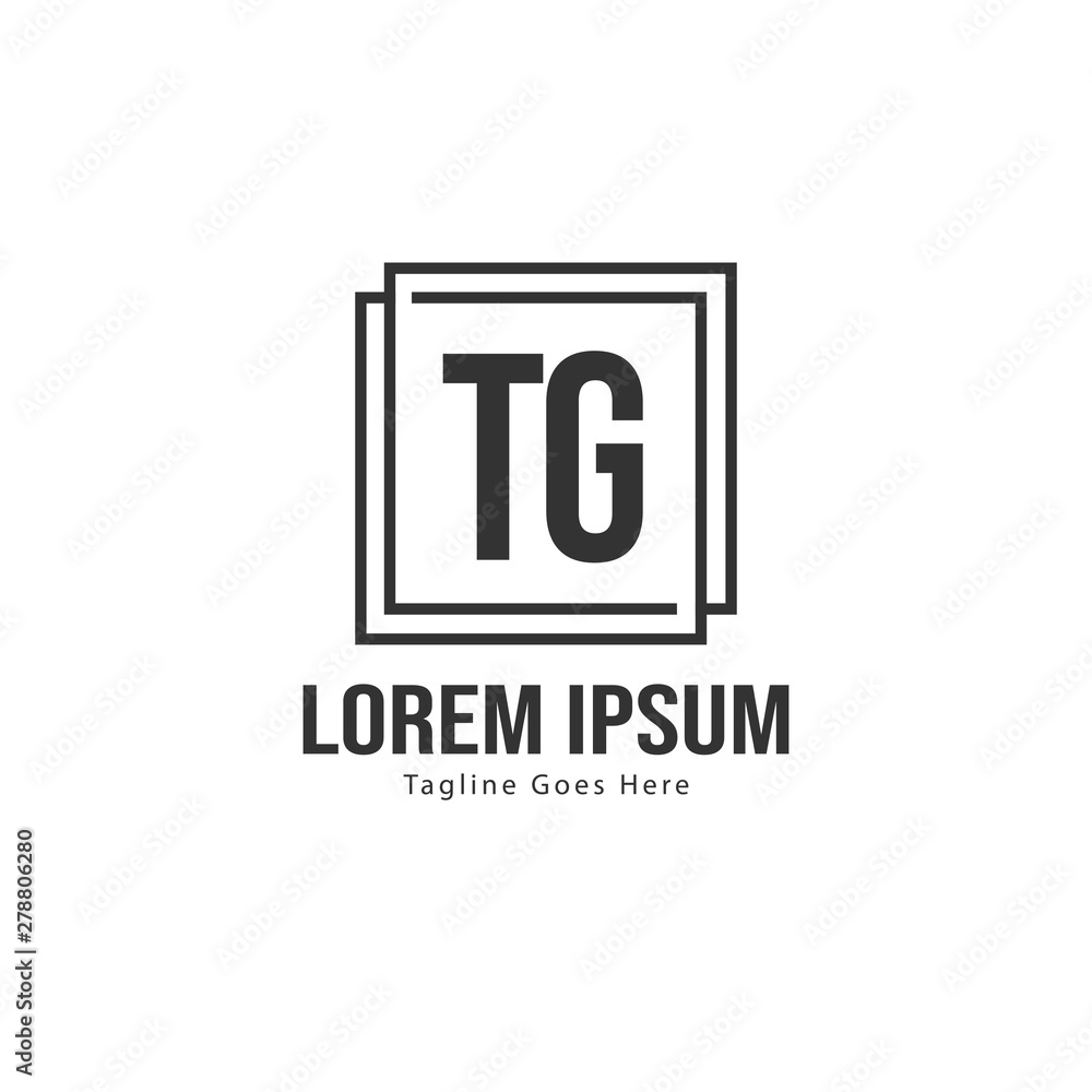 Initial TG logo template with modern frame. Minimalist TG letter logo vector illustration Initial TG logo template with modern frame. Minimalist TG letter logo vector illustration