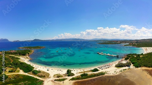 Fototapeta Naklejka Na Ścianę i Meble -  la cinta san teodoro Calabrandinchi Sardinien Italien Luftaufnahme Strand Urlaub Lagune Sommer Meer Beach Holiday Erholung