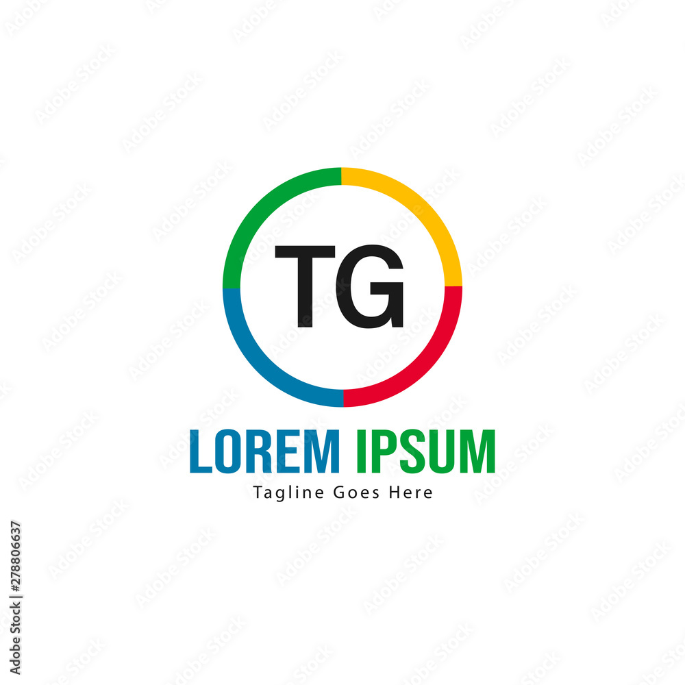 Initial TG logo template with modern frame. Minimalist TG letter logo vector illustration Initial TG logo template with modern frame. Minimalist TG letter logo vector illustration