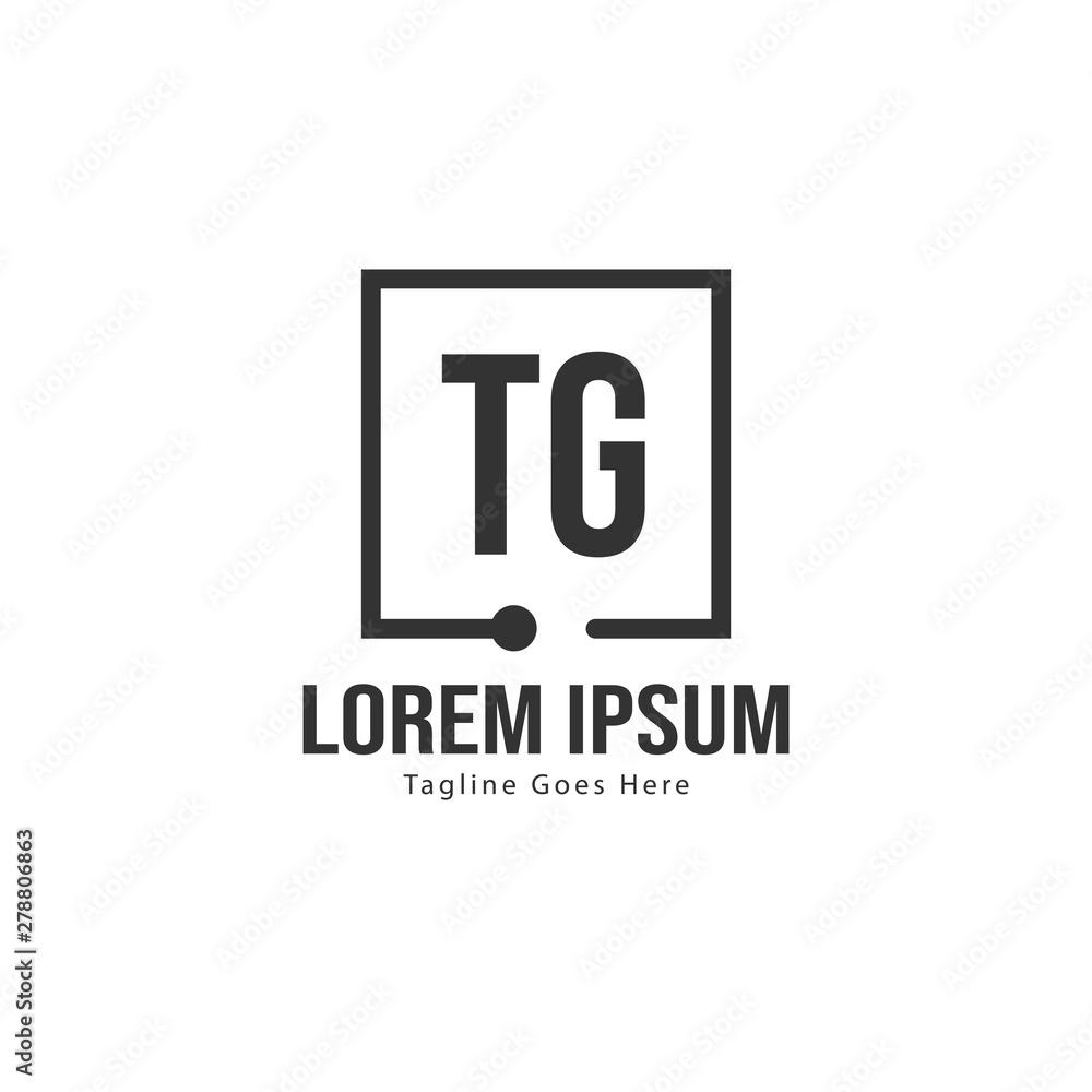 Initial TG logo template with modern frame. Minimalist TG letter logo vector illustration Initial TG logo template with modern frame. Minimalist TG letter logo vector illustration