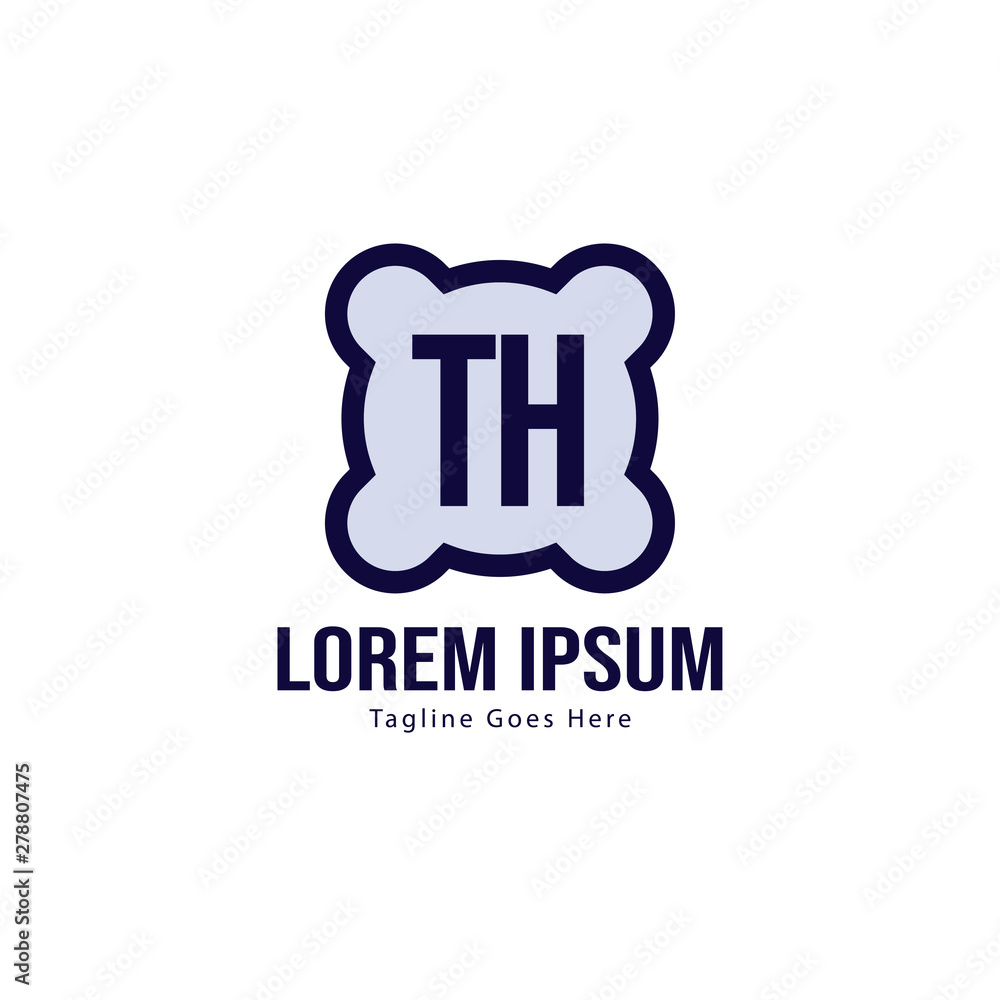 Initial TH logo template with modern frame. Minimalist TH letter logo vector illustration Initial TH logo template with modern frame. Minimalist TH letter logo vector illustration