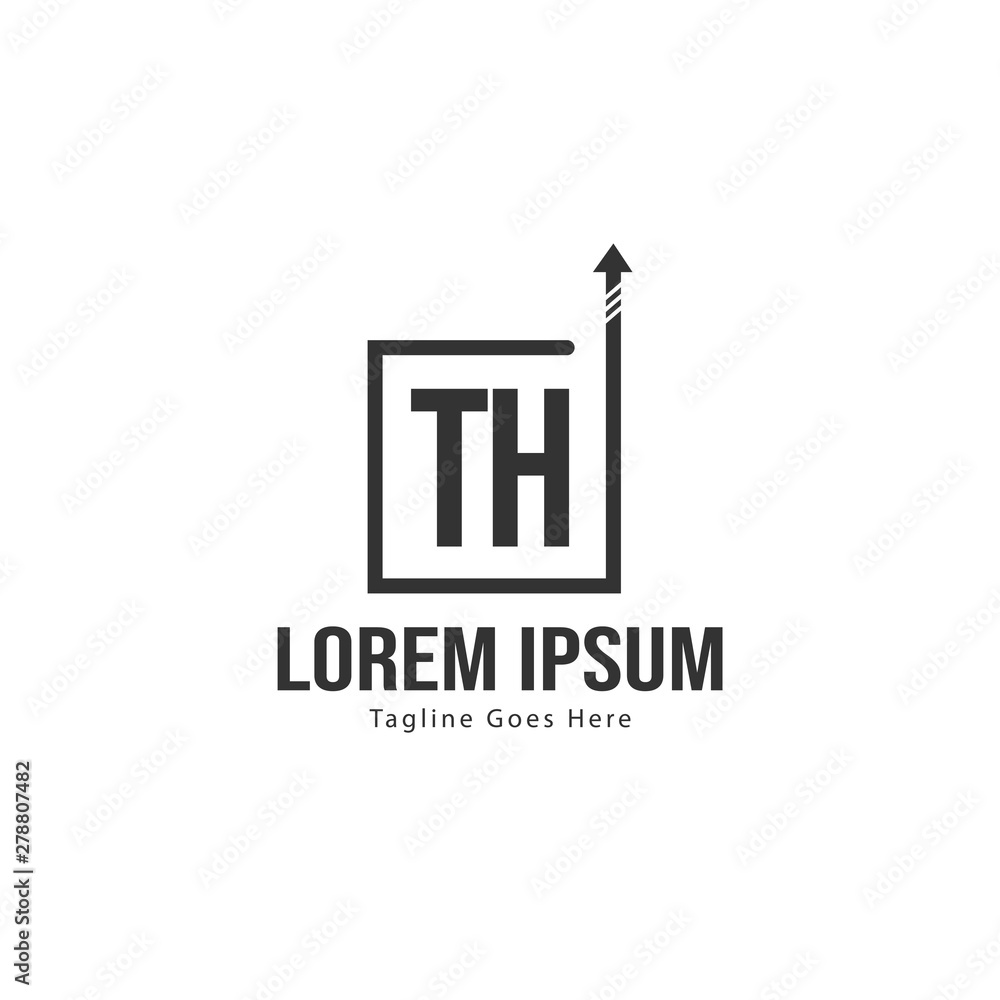 Initial TH logo template with modern frame. Minimalist TH letter logo vector illustration Initial TH logo template with modern frame. Minimalist TH letter logo vector illustration