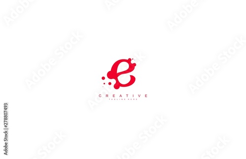 creative letter E with dots shape trendy abstract logo design
