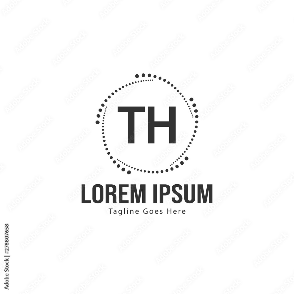 Initial TH logo template with modern frame. Minimalist TH letter logo vector illustration Initial TH logo template with modern frame. Minimalist TH letter logo vector illustration