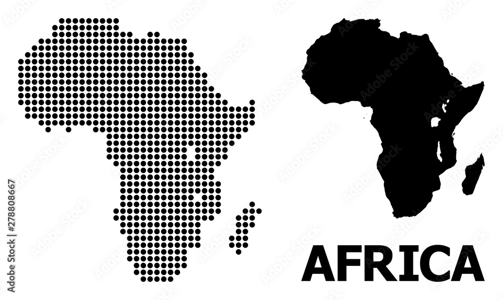 Obraz premium Pixelated Mosaic Map of Africa