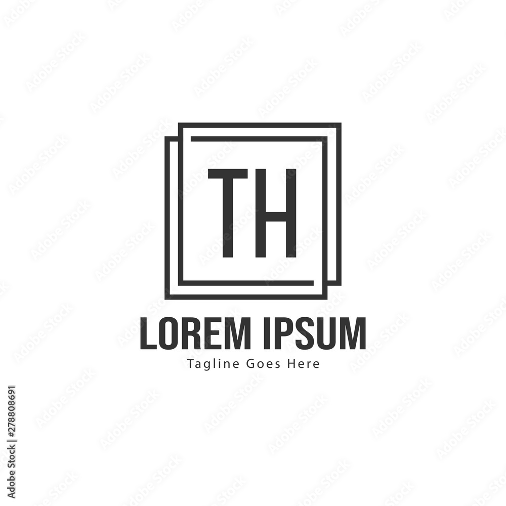 Initial TH logo template with modern frame. Minimalist TH letter logo vector illustration Initial TH logo template with modern frame. Minimalist TH letter logo vector illustration
