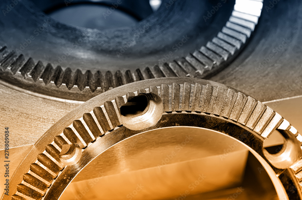 Industrial product, metal part, Close up. Brown toned Industrial product, metal part, Close up. Brown toned