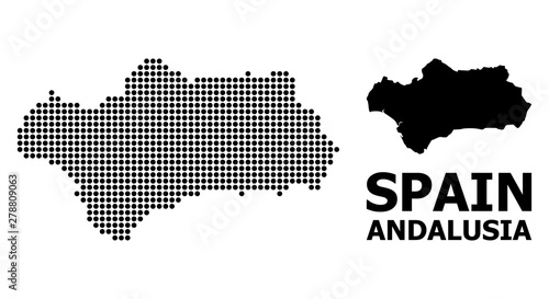 Dotted Pattern Map of Andalusia Province
