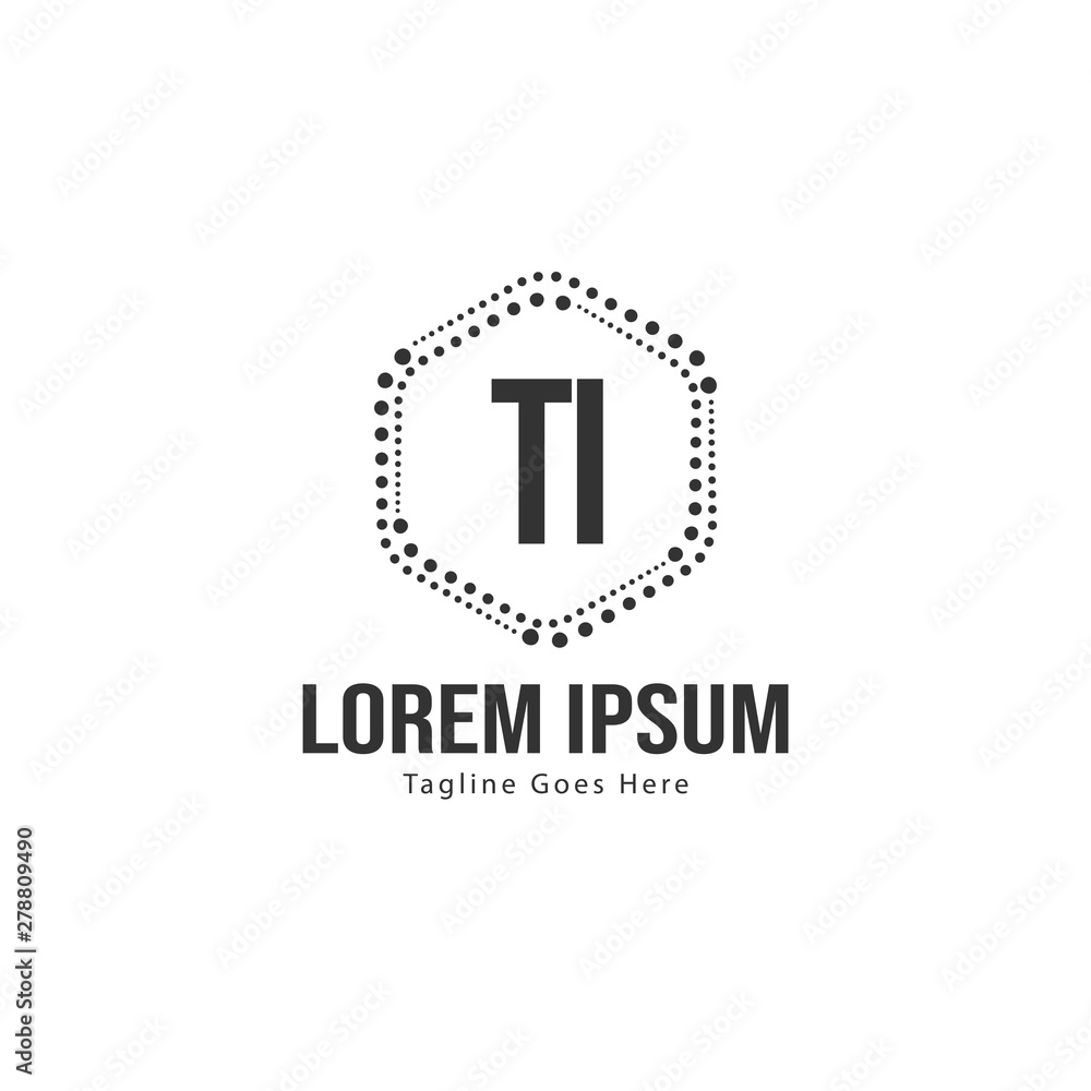 Initial TI logo template with modern frame. Minimalist TI letter logo vector illustration Initial TI logo template with modern frame. Minimalist TI letter logo vector illustration