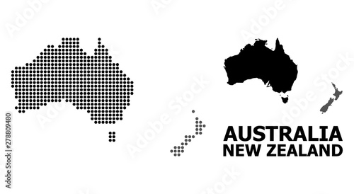 Pixelated Mosaic Map of Australia and New Zealand