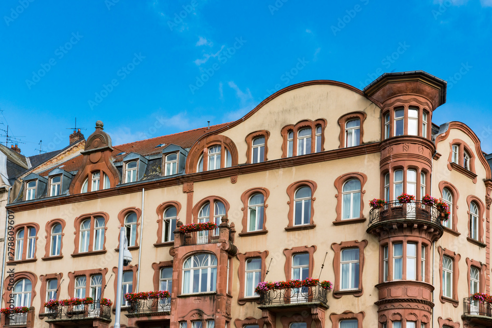 Obraz premium decorativ historical building with apartment in street called Rue Vauban. Metz, France
