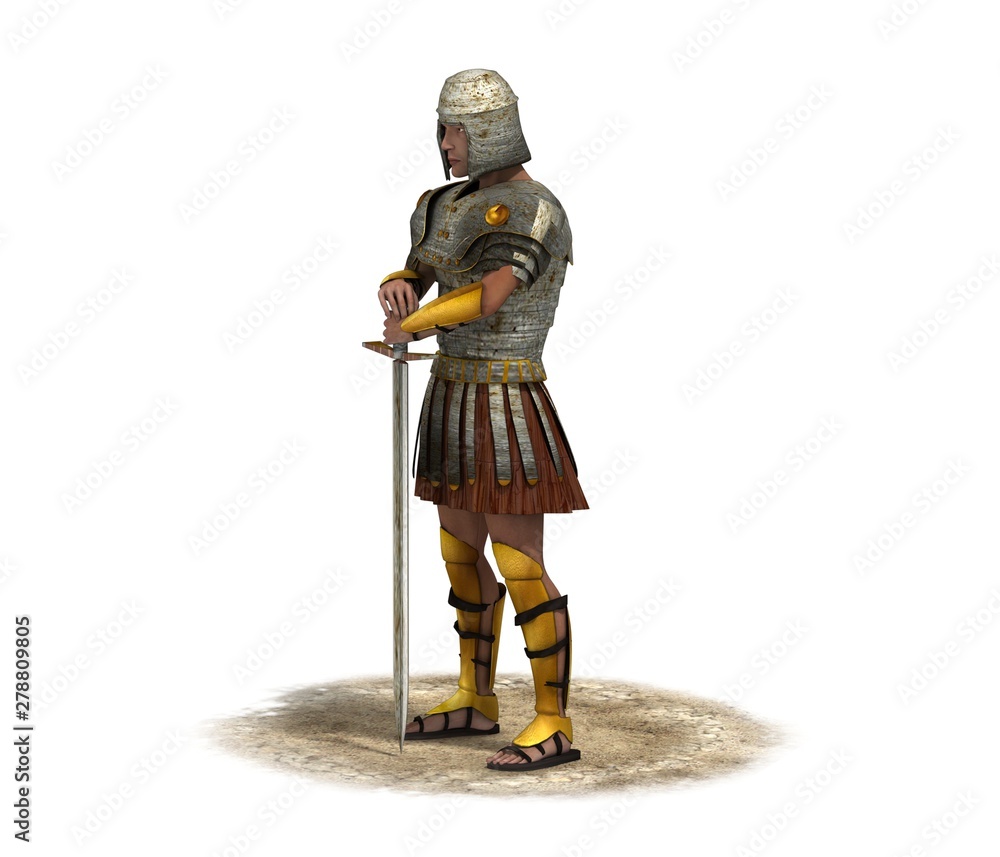 3D rendering, warrior character, illustration 3D rendering, warrior character, illustration