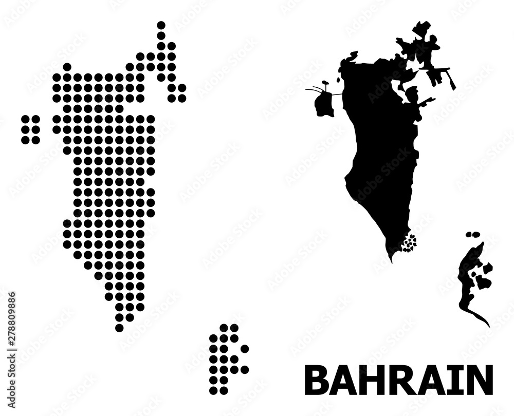 Obraz premium Dot Pattern Map of Bahrain