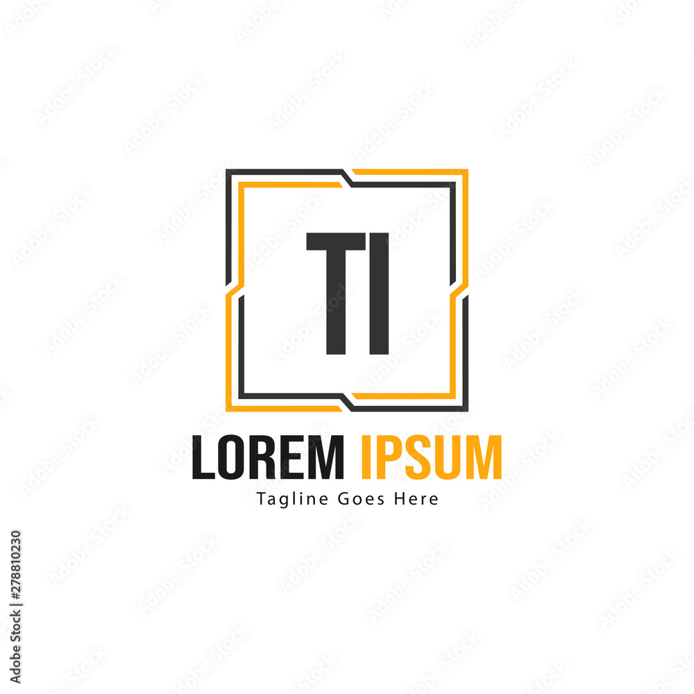 Initial TI logo template with modern frame. Minimalist TI letter logo vector illustration Initial TI logo template with modern frame. Minimalist TI letter logo vector illustration