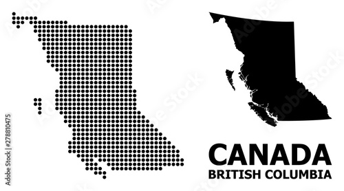 Pixel Mosaic Map of British Columbia Province