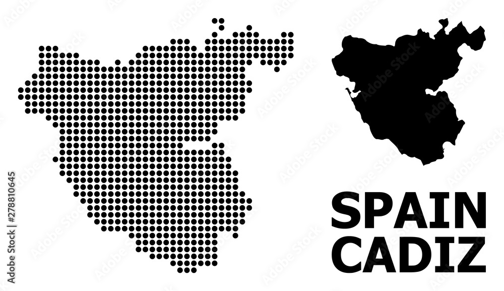 Fototapeta premium Dotted Pattern Map of Cadiz Province