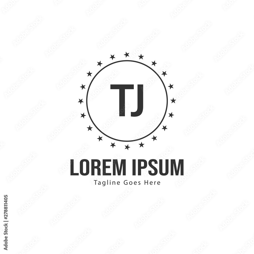 Initial TJ logo template with modern frame. Minimalist TJ letter logo vector illustration Initial TJ logo template with modern frame. Minimalist TJ letter logo vector illustration