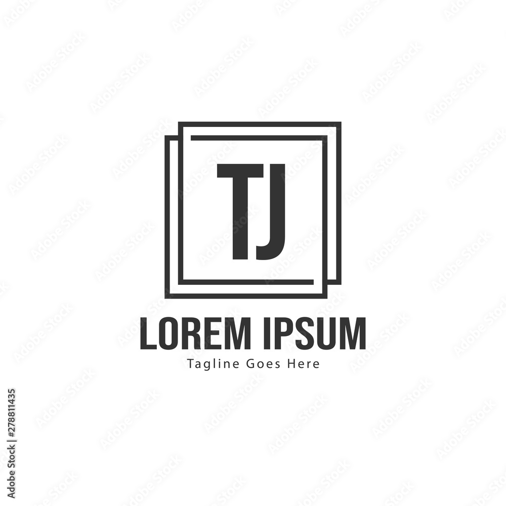 Initial TJ logo template with modern frame. Minimalist TJ letter logo vector illustration Initial TJ logo template with modern frame. Minimalist TJ letter logo vector illustration
