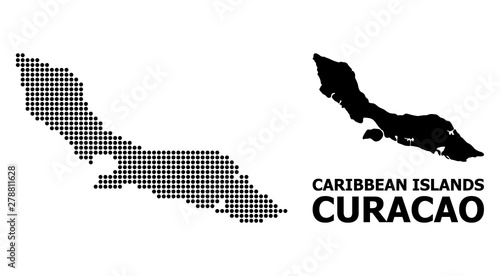 Dotted Pattern Map of Curacao Island