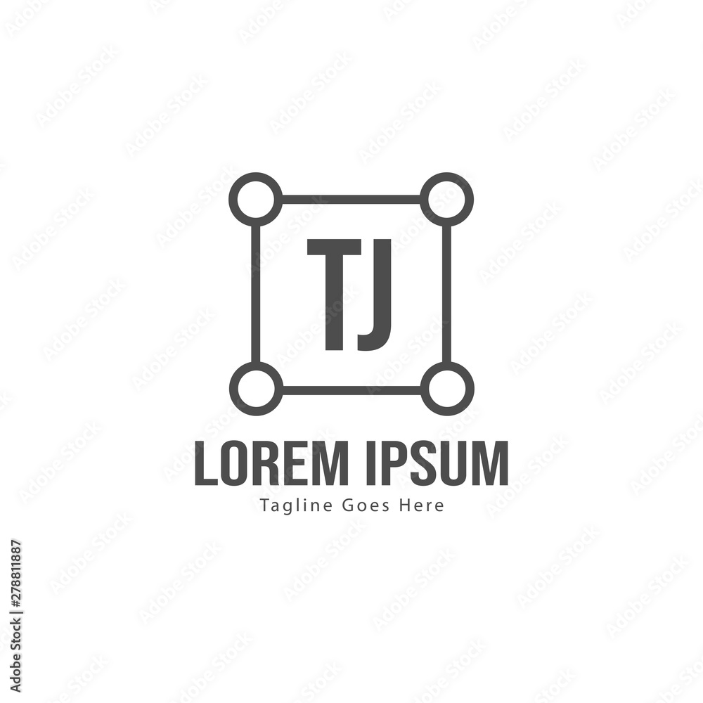 Initial TJ logo template with modern frame. Minimalist TJ letter logo vector illustration Initial TJ logo template with modern frame. Minimalist TJ letter logo vector illustration