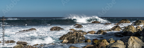 Panorama of the ocean surf on the Canary Islands