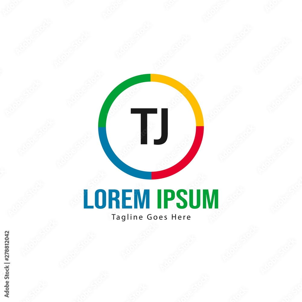 Initial TJ logo template with modern frame. Minimalist TJ letter logo vector illustration Initial TJ logo template with modern frame. Minimalist TJ letter logo vector illustration