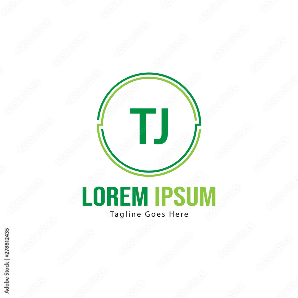 Initial TJ logo template with modern frame. Minimalist TJ letter logo vector illustration Initial TJ logo template with modern frame. Minimalist TJ letter logo vector illustration