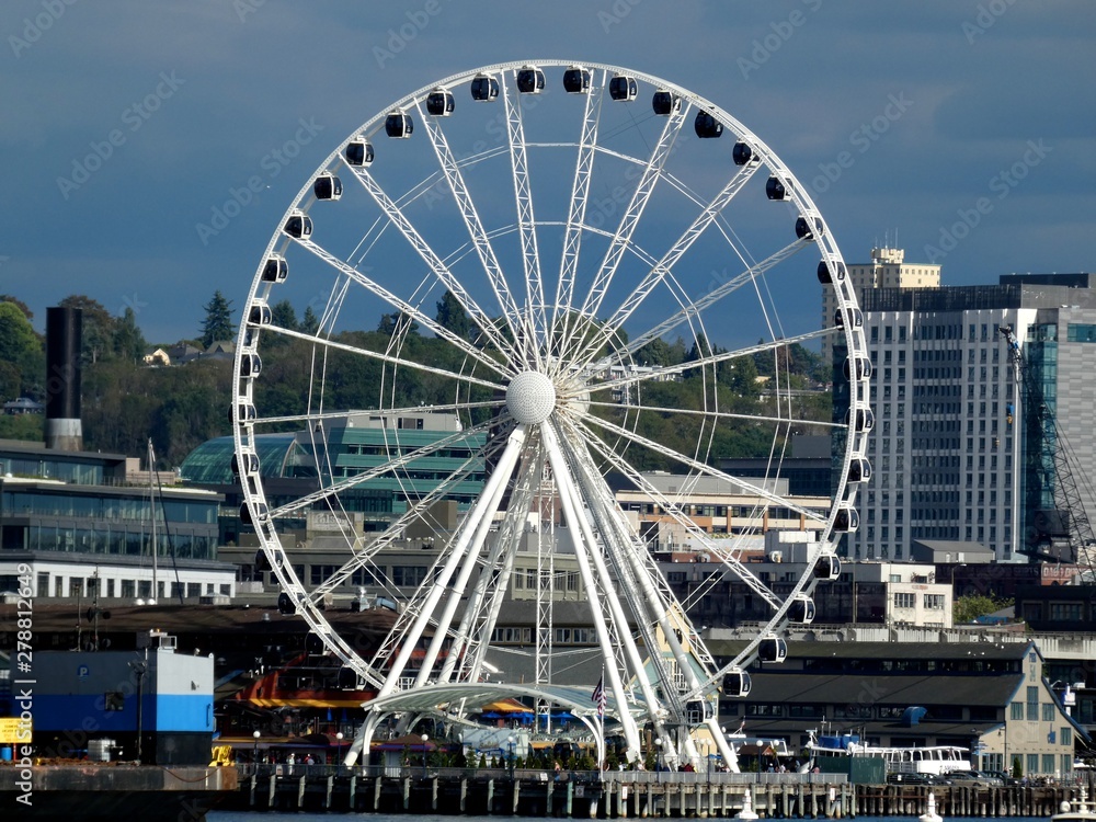 Seattle Waterfront Scenes Including the Big Wheel