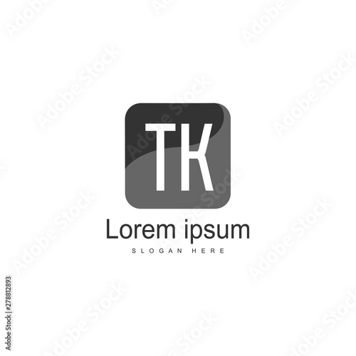 Initial TK logo template with modern frame. Minimalist TK letter logo vector illustration © Robani