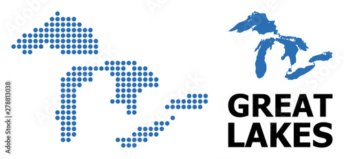 Pixelated Mosaic Map of Great Lakes