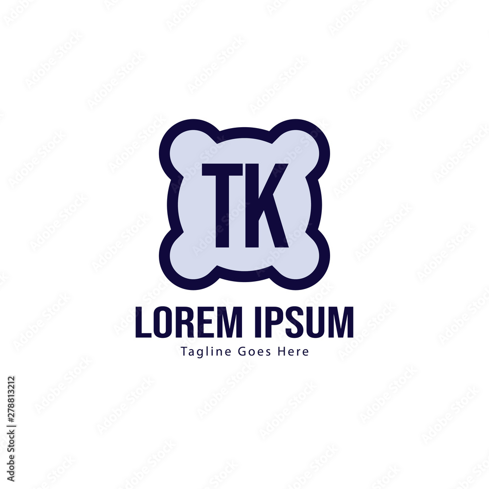 Initial TK logo template with modern frame. Minimalist TK letter logo vector illustration Initial TK logo template with modern frame. Minimalist TK letter logo vector illustration