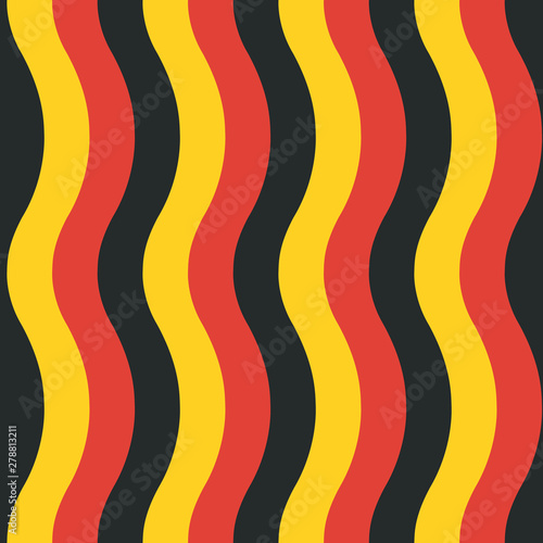 vector illustration. colorful Broad wavy striped seamless pattern themed as belgium flag.