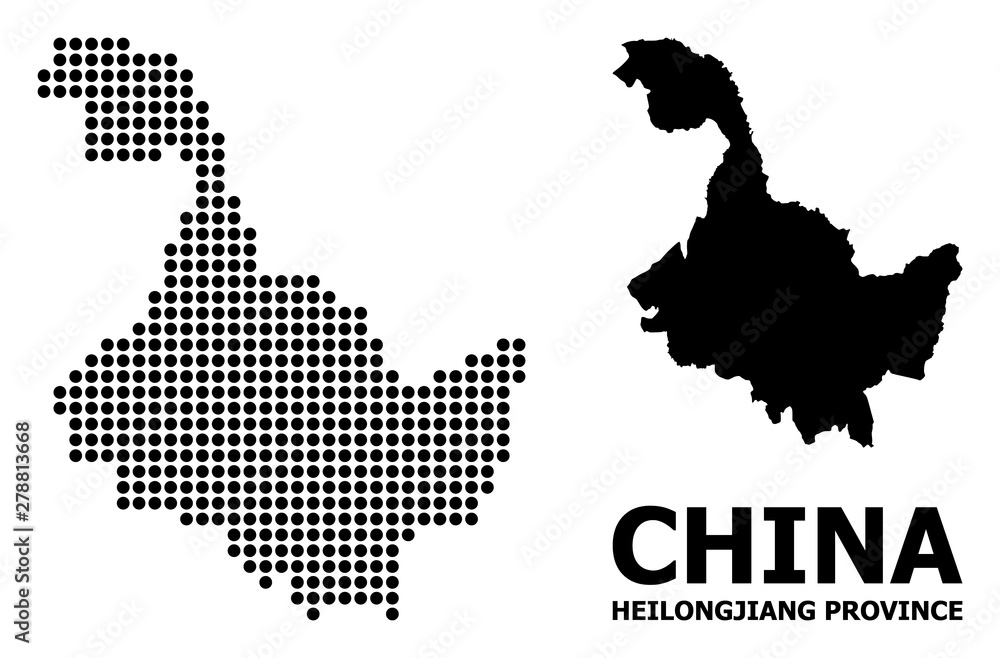 Pixel Mosaic Map of Heilongjiang Province