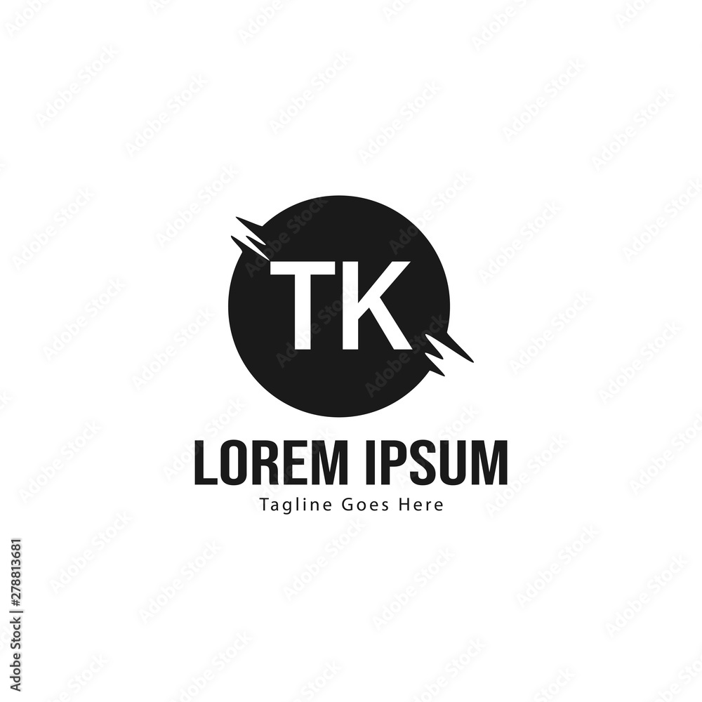 Initial TK logo template with modern frame. Minimalist TK letter logo vector illustration Initial TK logo template with modern frame. Minimalist TK letter logo vector illustration