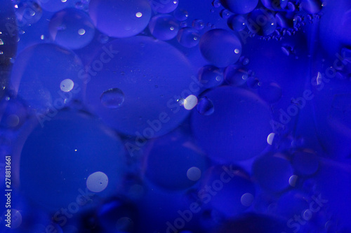 Macro of water drops on dark blue background, can use in design