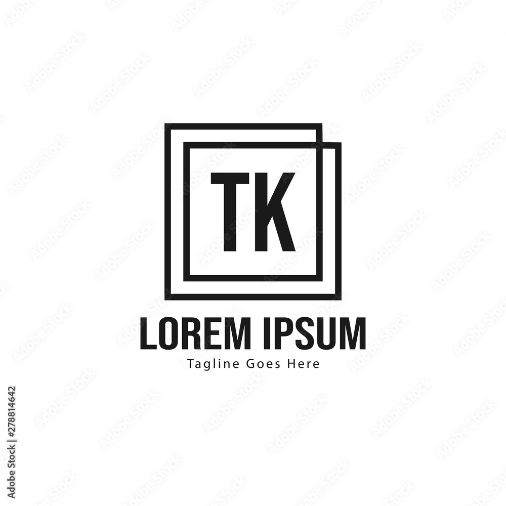 Initial TK logo template with modern frame. Minimalist TK letter logo vector illustration Initial TK logo template with modern frame. Minimalist TK letter logo vector illustration