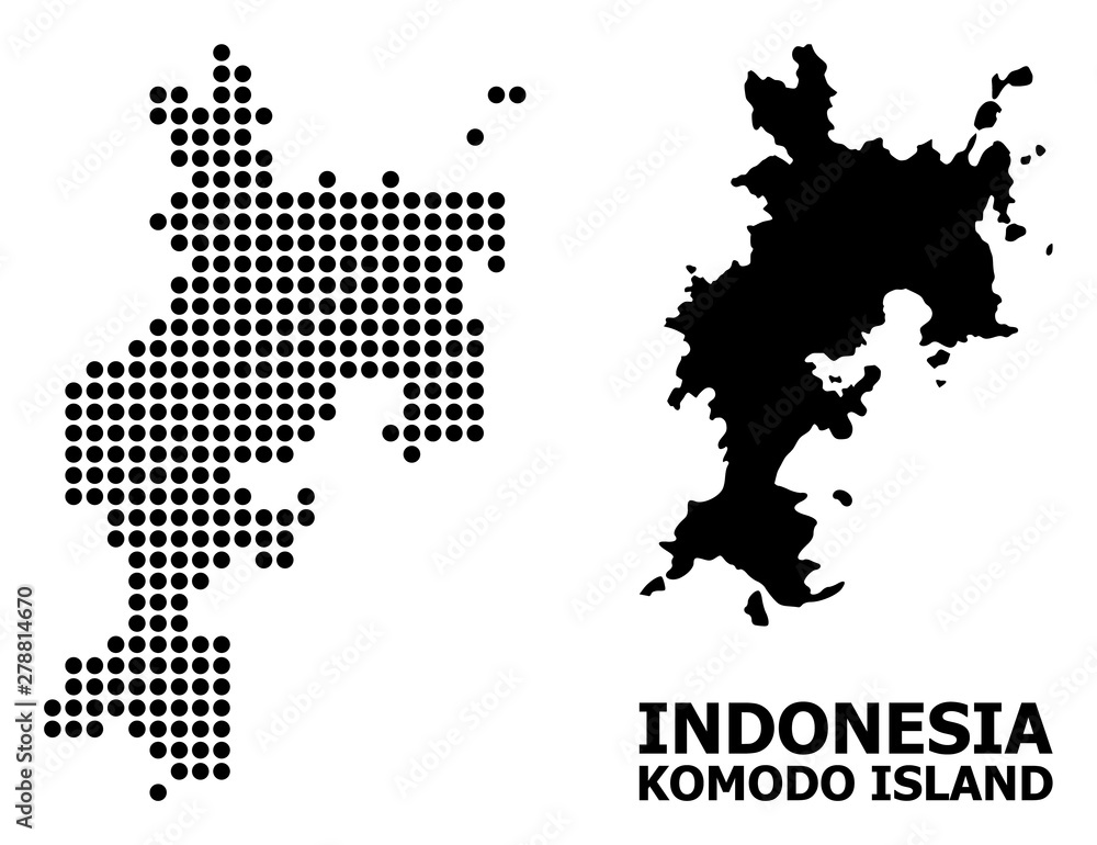 Pixelated Mosaic Map of Komodo Island