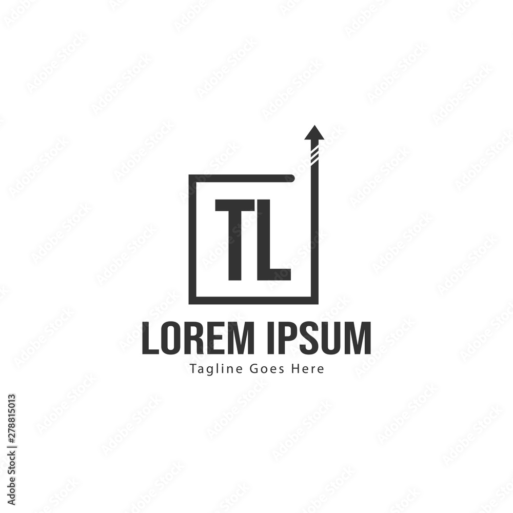 Initial TL logo template with modern frame. Minimalist TL letter logo vector illustration