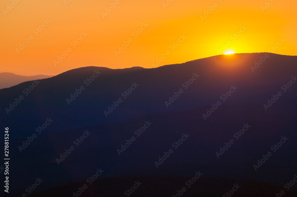Sunset over the Green Mountains, Stowe, Vermont, USA