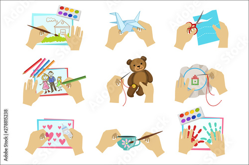 Hands Doing Different Crafts