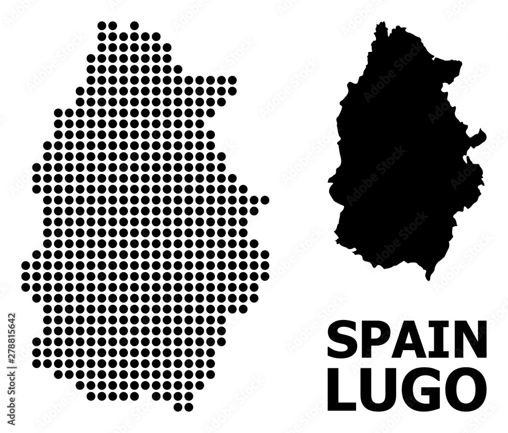 Dotted Mosaic Map of Lugo Province