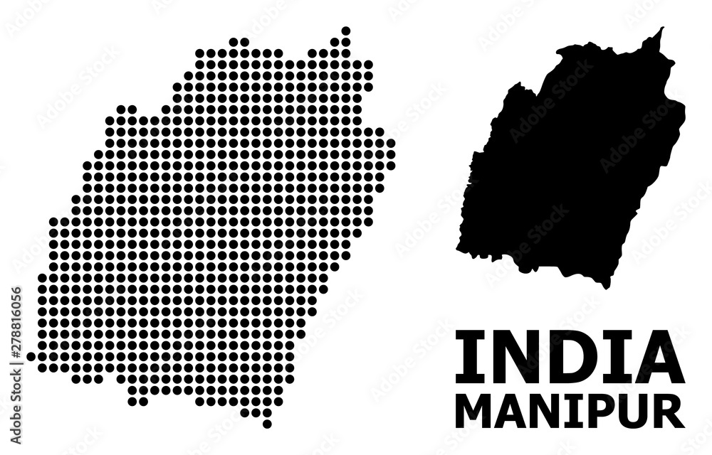 Dot Mosaic Map of Manipur State