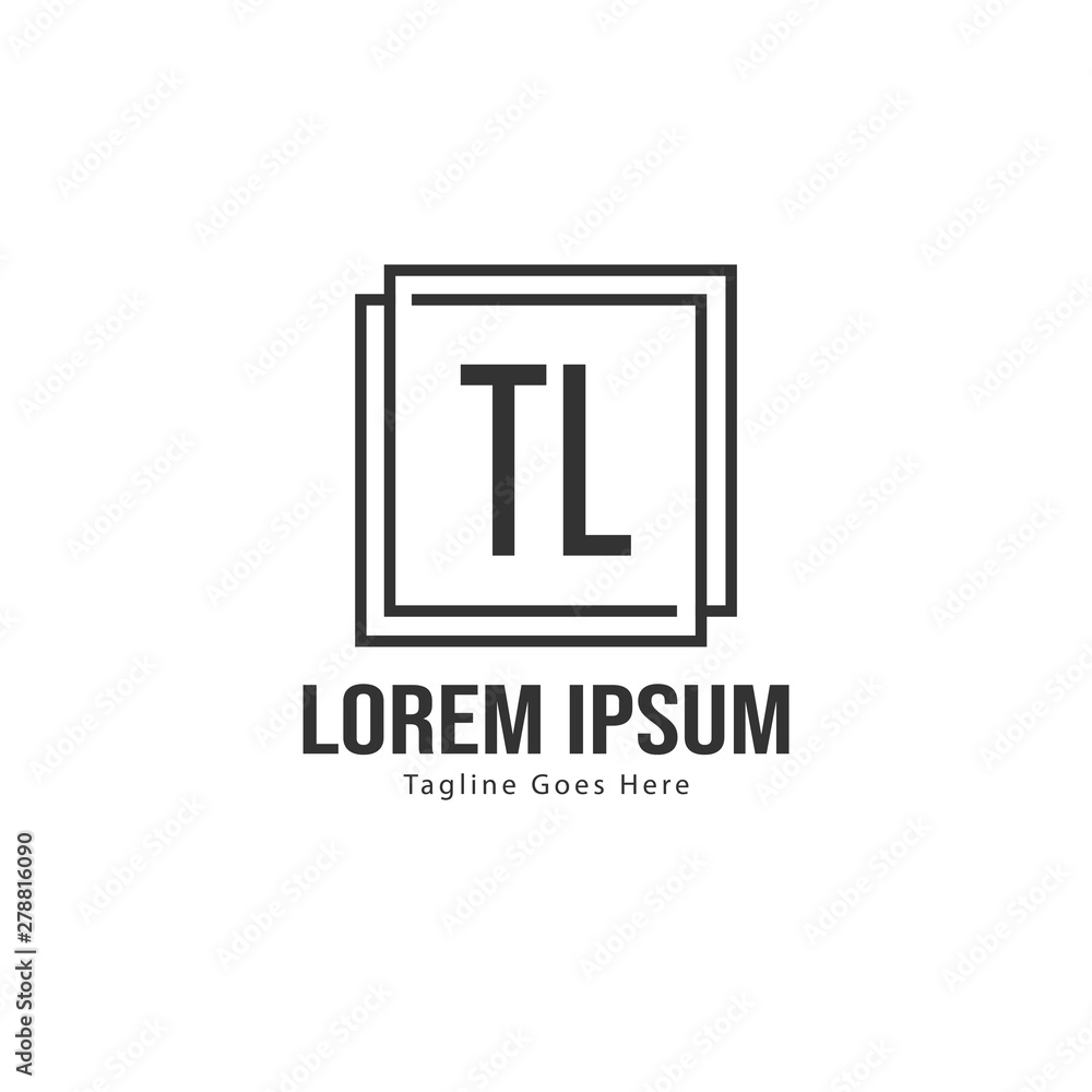 Initial TL logo template with modern frame. Minimalist TL letter logo vector illustration